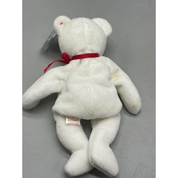 TY original Beanie Baby 1993 Valentino Polar Bear white red heart ribbon READ - Picture 2 of 8